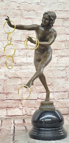 Art deco bronze nude ring - bronze,