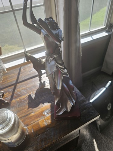 Silver tone metal woman - metal, dancer
