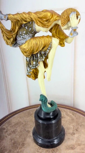 Bronze woman statue dancer - bronze,