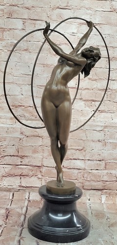 Art deco bronze hoop dancer - art,